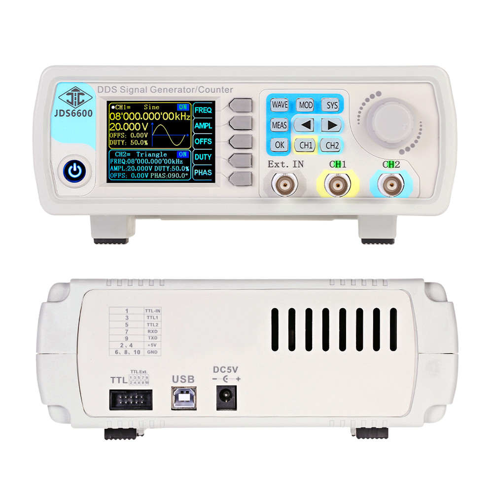Dual Channel Arbitrary Waveform Function Generator 60Mhz - YAO JDS6600 15/30/40/50/60MHz DDS เครื่องกำเนิดสัญญาณฟังก์ชัน 2